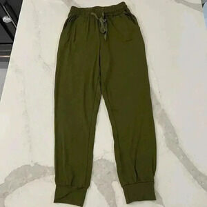 Bathrins Tapered Army Green Joggers with Pocket and Drawstring Womens Size Small